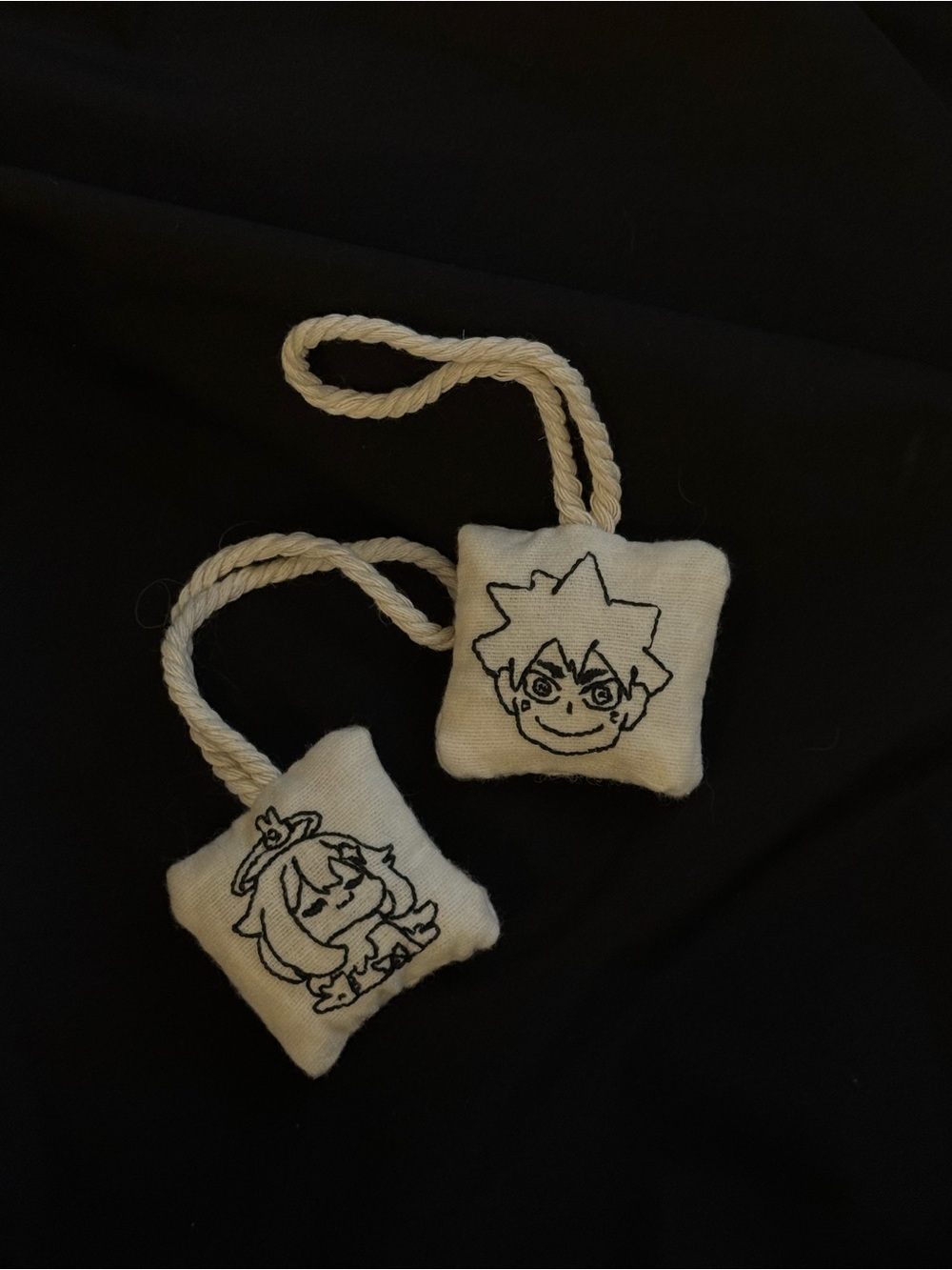 Cute Anime Pillow Keychain | Handmade Mini Bag Charm | Kawaii Accessory